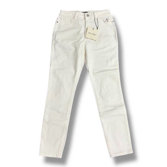 NWT DL1961 Size 30 Farrow White Denim High Rise Skinny Jeans $139 - Picture 1 of 6